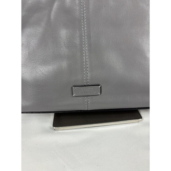 Vince Camuto Josy Woven Leather Crossbody Bag Grey Blue Multi Tassel Reptile - Picture 7 of 16